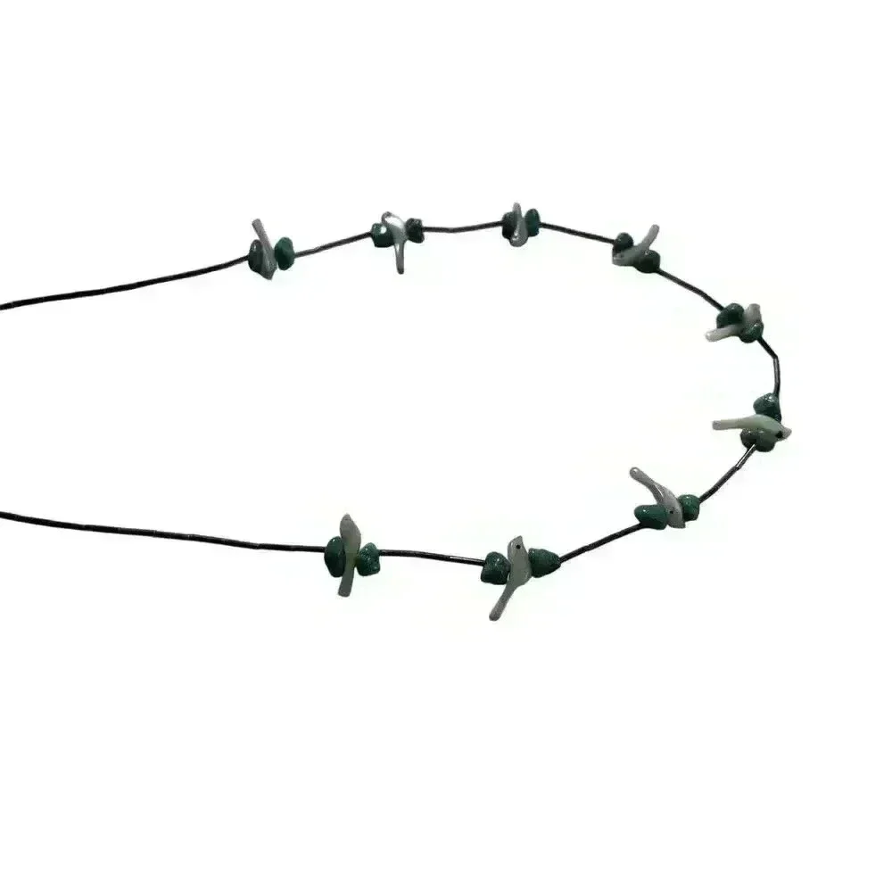 1970s South-West Style Liquid Silver & Mother-of-Pearl Turquoise Necklace